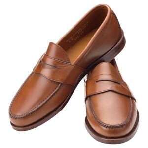 J Crew Shoes Mens 10.5 Brown Leather Penny Loafers Preppy AW268 Luxury Holiday